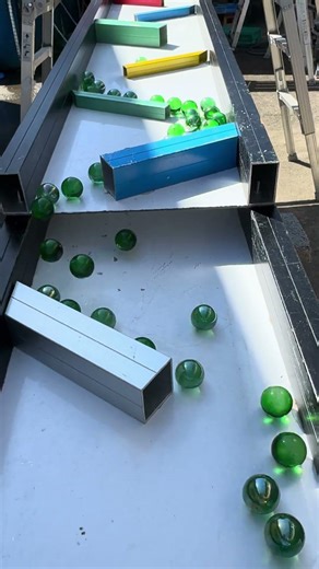 Marble Run ☆ Green Ball x Wooden Rotating Course