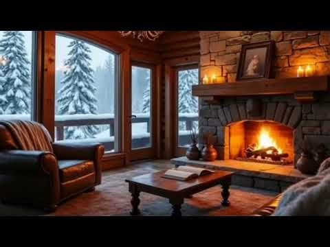 Détente Ultime : 30 Minutes au Coin du Feu avec Cheminée Crépitante et Vue sur la Neige
