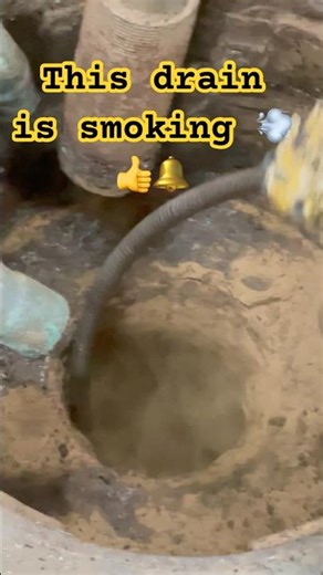 Snaking a Smoking Drain 💨#expertunclog#draincleaning#drain#smoking#ytshorts#plumbing#beforeandafter