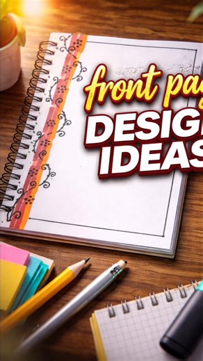 Front Page Design Ideas ✨ Easy & Aesthetic Notebook Cover 💯 #shorts