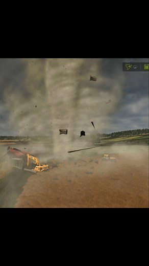 The vehicle flies into the air farming simulator 25 Tornado mods