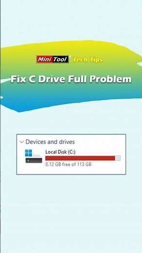 C Drive Is Full? 2 Methods to Get More Free Space! #windowstips #cdrive