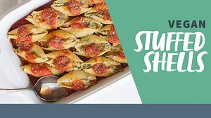 NEW! These Vegan Stuffed Shells are so easy to put together, and a total crowd-pleaser. Vegans and omnivores alike love them! FULL RECIPE HERE: https://wholefully.com/vegan-stuffed-shells/ | Wholefully