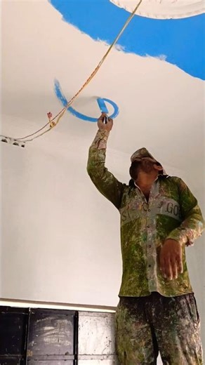 wall painting celing blue colour fast coat 🏠🧹 #painting #painter #highlights #shorts #wallpainting​