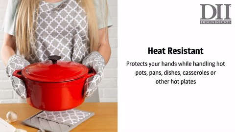 DII Heat Resistant Quilted Cotton Pot Holder Set, Designed with Space to Personalize Allowing a Customized Design, 7x9, Yellow, 3 Count