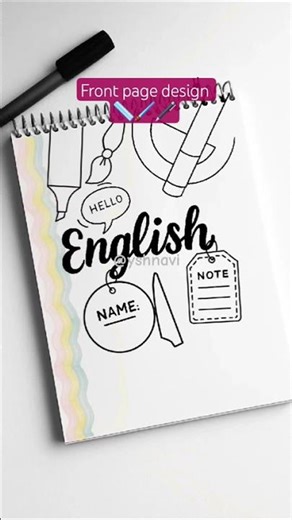 english front page design#shorts #youtubeshorts #frontpage #notebookcover #yshuskorner #backtoschool