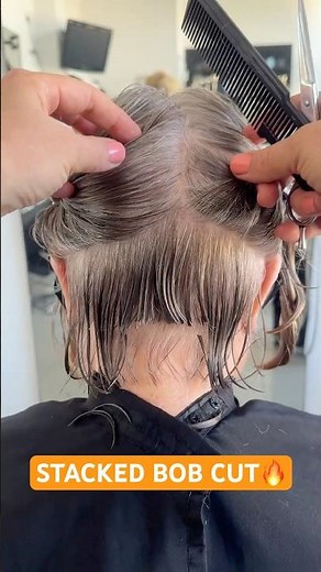 STACKED BOB HAIRCUT IN PROCESS! 🔥🔥🔥 #haircut #hairstyle #hair #bobhaircut #pixiecut #howto #short