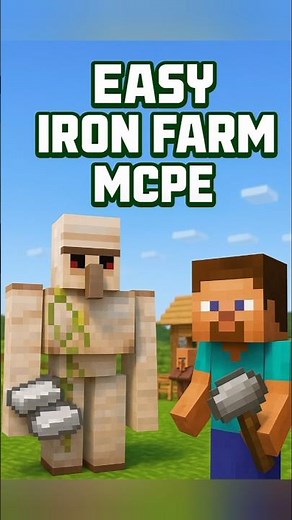 Minecraft Automatic IRON FARM 🤯🔥 | Unlimited Iron | MCPE + Survival