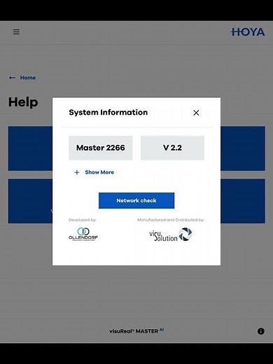 Export settings and info icon for visuReal Master