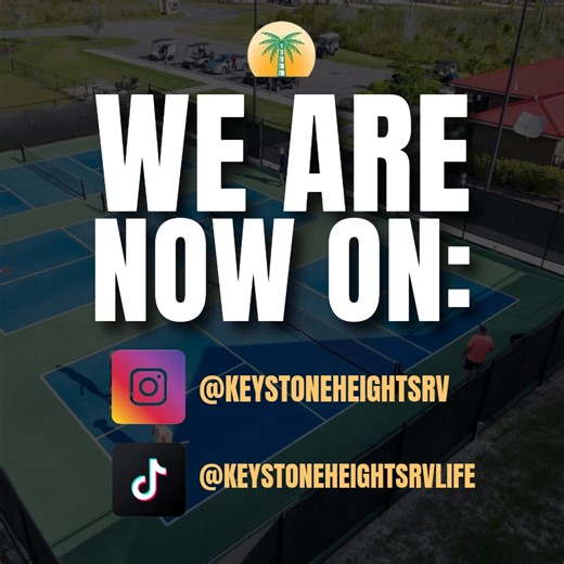 We’re bringing Keystone Heights RV Resort to life with reels, stories & exclusive behind-the-scenes moments! 🎥✨ Follow us on Instagram @keystoneheightsrv & TikTok @keystoneheightsrvlife to join the fun! #KeystoneHeightsRV #RVCommunity #RVLife #FloridaRVResort #ResortVibes | Keystone Heights RV Resort