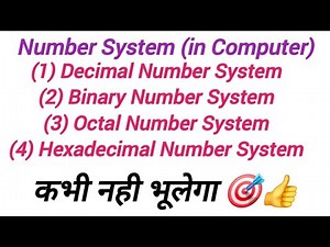 Number System in computer and type