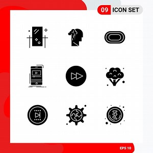 Download 9 Thematic Vector Solid Glyphs and Editable Symbols of video music melancholy media racetrack Editable Vector Design Elements for free