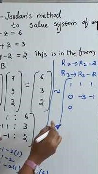 M1 JNTUH M1 R22 Gauss Jordan's Method solving system 007