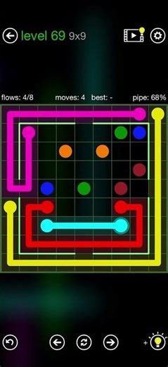 Flow Free - Walls - Courtyard Pack - Level 69 (9x9)