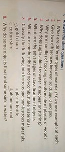 What are different types of materials? Give one example of each... | Filo