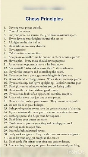 Chess principles