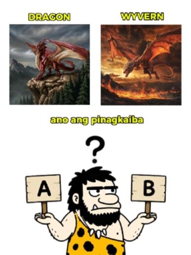 Ano ang pinagkaiba ng Dragon vs Wyvern? #fyp #fypシ #fypp #fypage #tagalog #caveman #vocabulary #english #difference