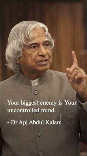 "Your real enemy isn't outside. It's inside your head 🧠 Master your mind".💡#shorts #apj_abdul_kalam