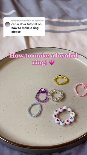 Replying to @piawalters342 Hope this helped 🤭💗 #beadedring #coconutgirl #beadsbyamyxo #blowup #turorial #fyp #beads #beadedjewlery #claybeads🛍 #seedbeads #smallbusiness #preppy