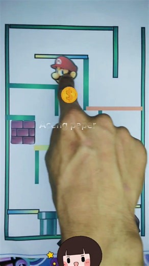 SUPER MARIO BROS LABIRIN PAPER CRAFT INTERACTIVE #part 111 #mario #puzzle #art #labirin