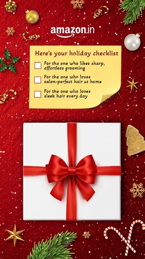Amazon Fashion India on Instagram: "Comment "Gift" for links! 🎀 There’s something for everyone! From the fashionista girlie to the macho guy, shop grooming essentials for the perfect Christmas gift 😍 #amazonfashion #amazonfashionindia #christmasgifts #secretsantagifts #secretsantaideas #secretsanta #groomingessentials #womengrooming #mensgrooming #amazonfinds #giftsforhim #giftsforher #giftideas (grooming essentials, secret Santa, Christmas gifting, gift ideas, hair style, beard trimmer, blow