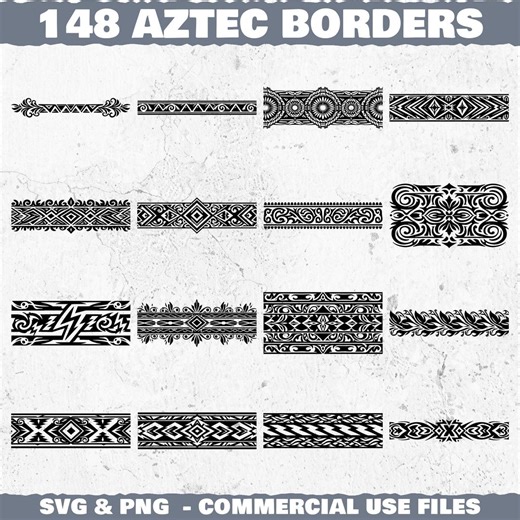 Aztec Western Fusion Border Seamless Pattern Svg & Png Bundle for Cricut and Laser Engrave Instant Downloads - Etsy