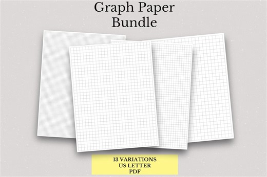 Printable Grid Graph Paper PDF, Graph Paper Bundle, Math & Drawing Paper - Etsy Canada
