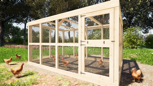 Chicken Run Plans 8x12 for 12 Chickens DIY Chicken Pen Woodworking Guide PDF Download - Etsy