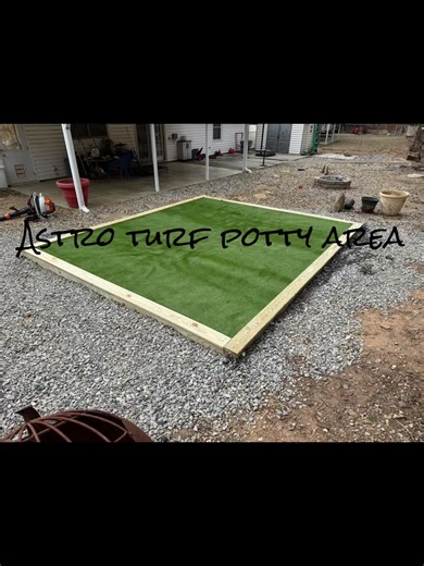 Unique project completed! Astro turf doggy pad #asheville #dog #landscape