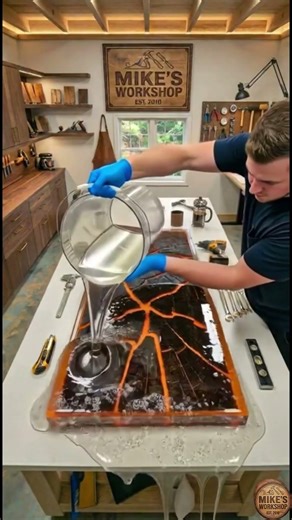 DIY Glowing Lava Epoxy Table! 🌋🔥