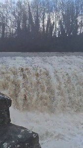 The power of mother nature at the Firhouse Weir on the River Dodder today during Storm Chandra. | The Echo Newspaper