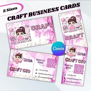 Crafting Business Card Design, Business Card, DIY Crafting Business Card, Templates Customizable Designs, Ediable Canva Template, Maker Card - Etsy