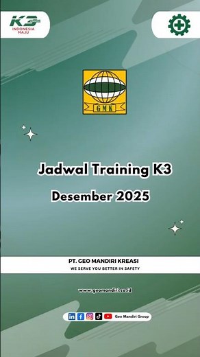 Jadwal Training K3 Sertifikasi Kemnaker RI Desember 2025 #trainingk3 #2025 #sertifikasi