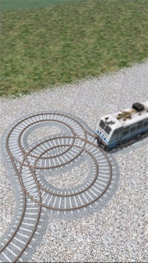 Bumpy Curved Railroad Risky Flip! Dangerous Shakes 😱 India Train simulator BeamNG #shorts