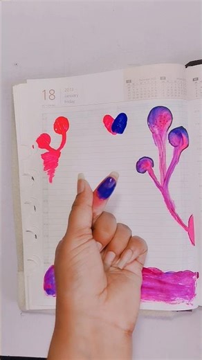 🎨Finger Painting Border Design ✨ | Easy Notebook Decoration #shorts