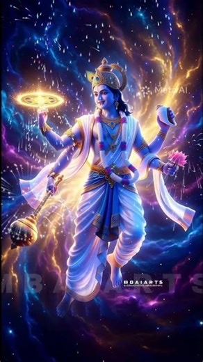 Divine Vishnu Animation ✨ | Cosmic Lord Vishnu 4K 🙏 | Peaceful Devotional Video