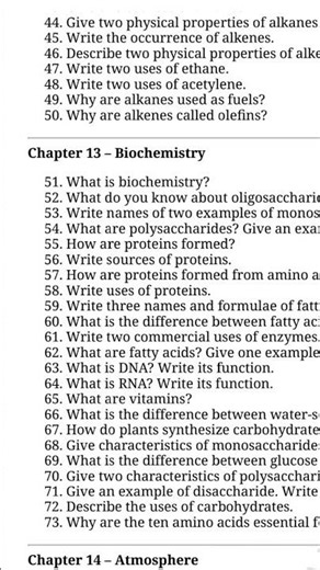 Chemistry Class 10 Most Important Short Questions Answers #chemistry