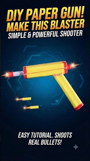 DIY Paper Gun: How to Make a Simple & Powerful Rubber Band Shooter! #short #video #viral #subscribe