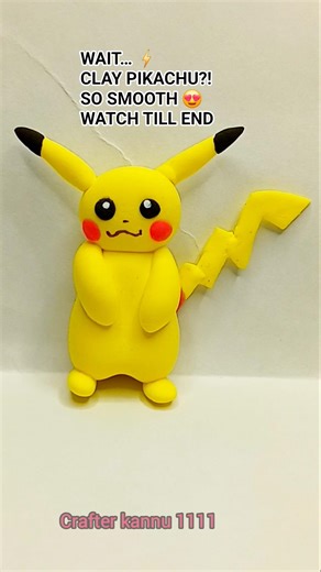 “I Made Pikachu From Clay… Watch This ⚡🔥” #shorts #art #diy #viral