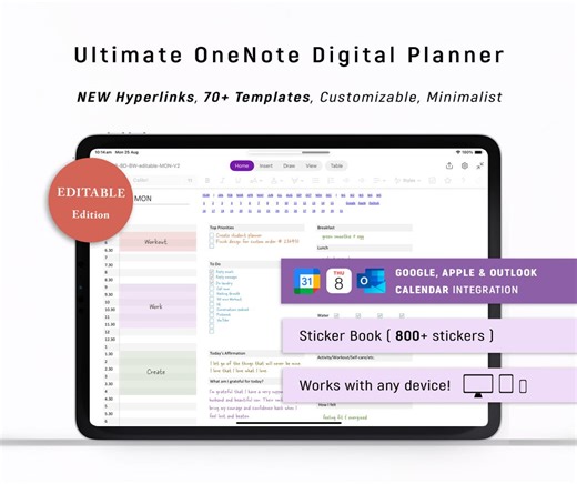 2026 Onenote Digital Planner Template EDITABLE - Etsy
