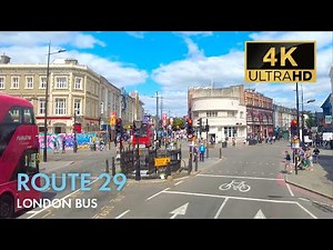 London Bus Ride, Route 29, Double Decker, 4K Virtual Tour.