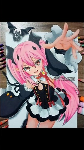 Krul Tepes Drawing 🩸🔥 | Seraph of the End Vampire Queen Art | Anime Sketch Timelapse #secre