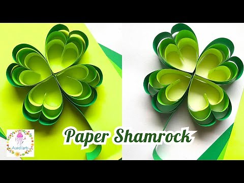 DIY How to make a Paper Shamrock for St. Patrick’s Day ☘️ | St. Patrick’s Day Crafts ☘️