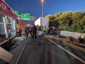 Victim Extricated, Seriously Injured In Route 80 Box Truck Crash In Hackensack (UPDATE)