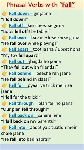 Learn Phrasal Verb With "Fall" #english #shorts #viral