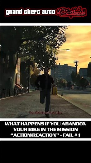 Short Video - Abandoning your bike during the mission "Action/Reaction" in GTA EFLC (TLAD) #gta4