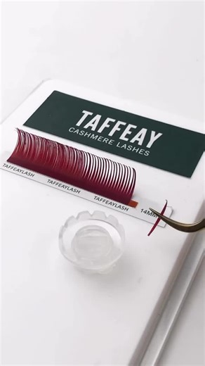 TAFFEAY Fire Red Lashes ❤️❤️| ASMR Lashing Sounds 🎧 Red lashes with great look, super smooth to pick and apply, double joy for your ears and eyes ✨🤩 #taffeaylash #lashtraining #cashmerelashes #lashextensions #lashartist
