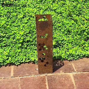 Rusty Fern Leaf Metal Garden Column, Landscape Design Yard Decor,outdoor Garden Sculpture Art, Custom Steel Garden Furniture, Well Cover - Etsy