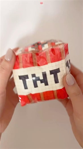 DIY Minecraft TNT paper squishy