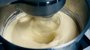 A closeup of an industrial mixer emulsifying different ingredients to create a specialized lubricant formula..